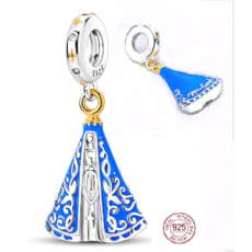 Striebro 925 Náboženský prívesok Virgin San Juan Lagos Panna Mária uctievaná Mexičanmi a Texasanmi, prívesok náramok Striebro 925 Náboženský prívesok Virgin San Juan Lagos Panna Mária uctievaná Mexičanmi a Texasanmi, prívesok náramok