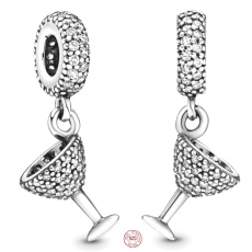 Prívesok strieborný 925 koktailové poháre - čas osláv, výročie náramok prívesok Prívesok strieborný 925 koktailové poháre - čas osláv, výročie náramok prívesok