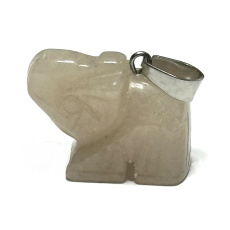 Achát svetlý Slon prívesok prírodný kameň, ručne brúsená figúrka 1,8 x 2,5 x 8 mm, kameň stability