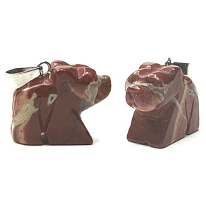 Jaspis medveď prívesok prírodný kameň, ručne brúsená figúrka 1,8 x 2,5 x 8 mm, kameň pozitívnej energie