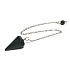 Obsidiánové kyvadlo prírodný kameň 2,5 cm + 18 cm retiazka s korálkami, záchranný kameň