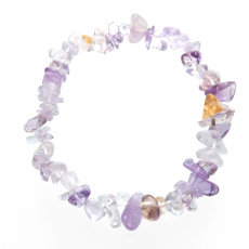 Ametrínový náramok elastický sekaný prírodný kameň 19 cm, zosilňovač energie