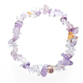 Ametrínový náramok elastický sekaný prírodný kameň 19 cm, zosilňovač energie