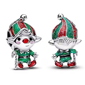 Charm Vánoční skřítek Elf - vánoční Santa Clausův pomocník, korálek na náramek vánoce Charm Vánoční skřítek Elf - vánoční Santa Clausův pomocník, korálek na náramek vánoce