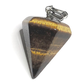 Tigrie oko Siderické kyvadlo prírodný kameň ručne brúsený 3 cm, kameň slnka a zeme, prináša šťastie a bohatstvo