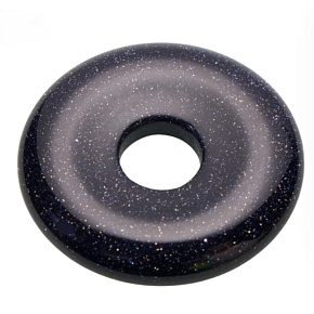 Zlatý kameň Blue Avanturine Donut 30 mm, kameň ambícií