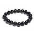 Obsidiánový náramok elastický prírodný kameň, guľa 10 mm / 16-17 cm, záchranný kameň