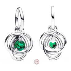 Strieborný šarm 925 Zelený kruh večnosti Máj, prívesok na náramku symbol Strieborný šarm 925 Zelený kruh večnosti Máj, prívesok na náramku symbol