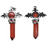 Jaspis kríž zo zliatiny a prírodného kameňa 5,3 x 3,7 x 12 mm