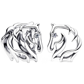 Charm Sterlingové stříbro 925 Hlava koně, korálek  na náramek, symbol síly, svobody a odvahy, zvíře