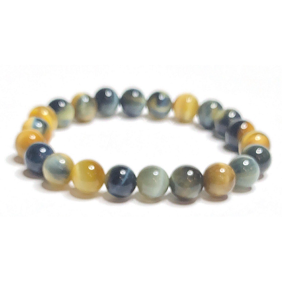 Tygří oko multi color náramek elastický přírodní kámen štěstí a bohatství