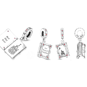 Prívesok Striebro 925 Disney Magic Holiday Book, otvárateľný prívesok na filmový náramok