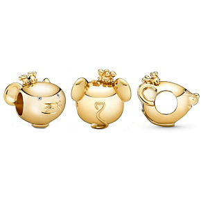 Prívesok Striebro 925 Krysa je prvé zviera v 12-ročnom cykle čínskeho zverokruhu, korálik na náramok Prívesok Striebro 925 Krysa je prvé zviera v 12-ročnom cykle čínskeho zverokruhu, korálik na náramok