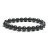 Šungitový náramok elastický prírodný kameň, guľôčka 8 mm / 16 - 17 cm, kameň života