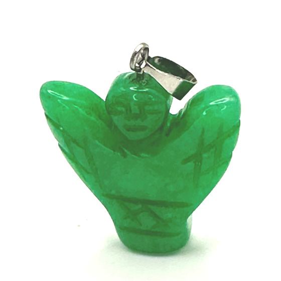 Chalcedón Anjel, prívesok anjelské krídla prírodný kameň ručne brúsený 25 x 21 x 5 mm, kameň lásky, radosti