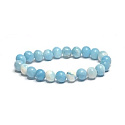Larimar náramok elastický prírodný kameň, guľôčka 8 mm / 16-17 cm, kameň bájnej Atlantídy