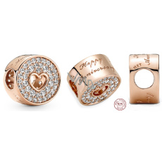 Prívesok zo striebra 925 Rose - Šťastné výročie, zátka, klip korálek náramok láska Prívesok zo striebra 925 Rose - Šťastné výročie, zátka, klip korálek náramok láska