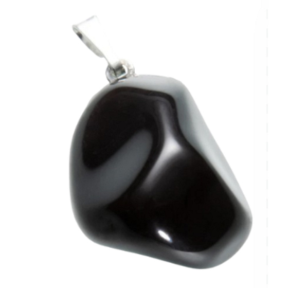 Obsidián čierny Trommel prívesok prírodný kameň M, cca 3 cm, záchranný kameň