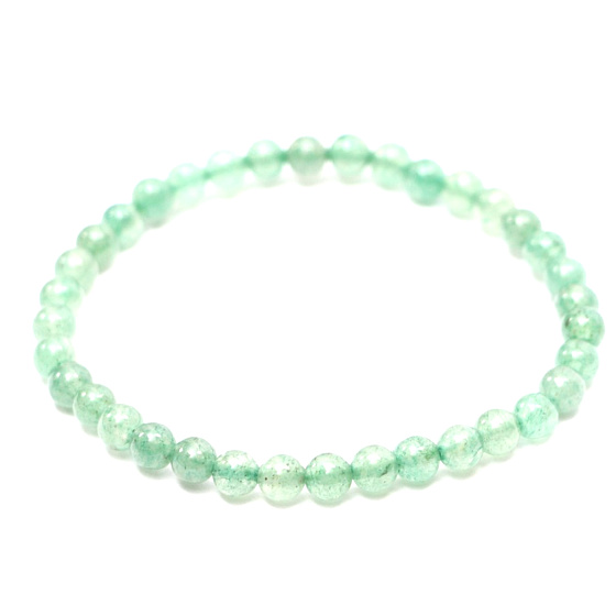 Aventurínový náramok elastický prírodný kameň, guľôčka 4 mm / 15 cm, pre deti, kameň šťastia