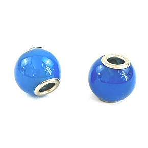 Achát modrý, korálik prívesok okrúhly prírodný kameň 14 mm, otvor 4,2 mm 1 kus Achát modrý, korálik prívesok okrúhly prírodný kameň 14 mm, otvor 4,2 mm 1 kus