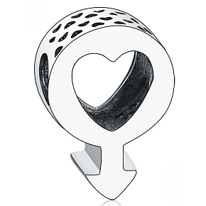 Prívesok Striebro 925 Mužský symbol, srdce, korálik na náramku symbol