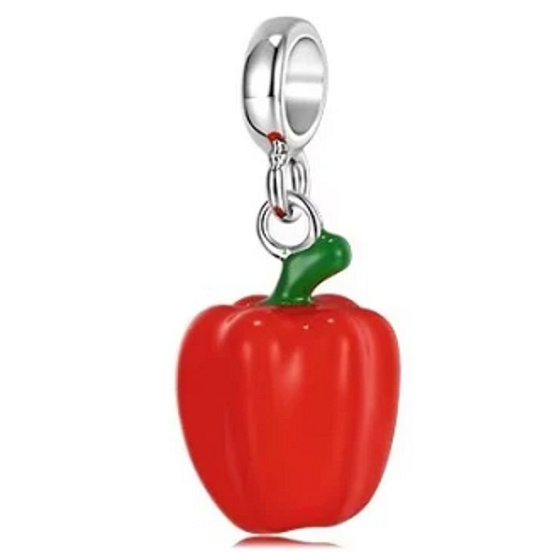 Prívesok zo striebra 925 Paprika červená, prívesok na náramok