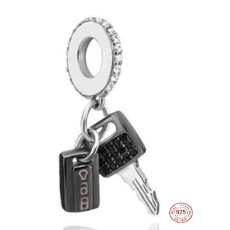 Prívesok zo striebra 925 Kľúče od auta 2v1, cestovný náramok