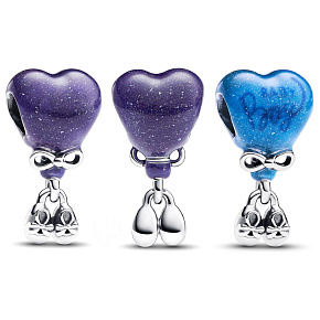 Prívesok Striebro 925 Srdce a topánočky, Baby boy - Chlapček, korálik na náramku rodina