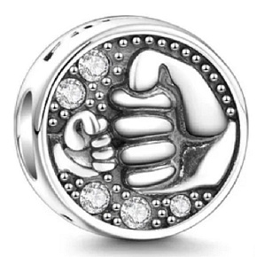 Prívesok Striebro 925 Päsť - pozdrav, korálik na náramok priateľstva