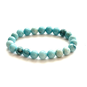 Larimar náramok 8mm/16 - 17cm, AA láska, pokoj, vyrovnanosť