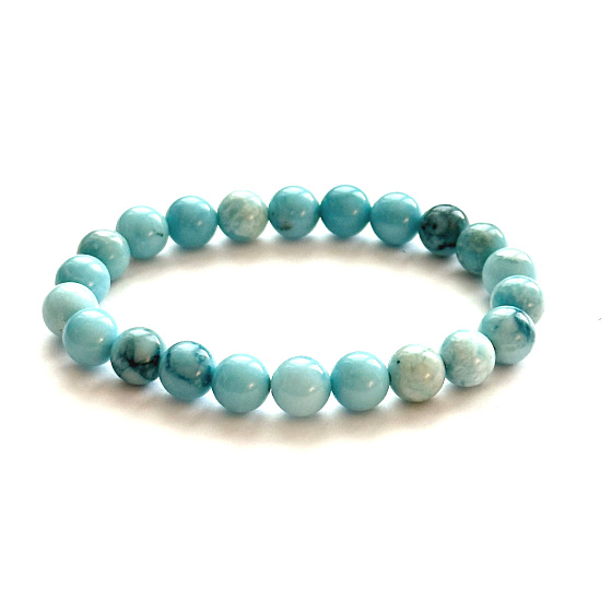 Larimar náramok 8mm/16 - 17cm, AA láska, pokoj, vyrovnanosť