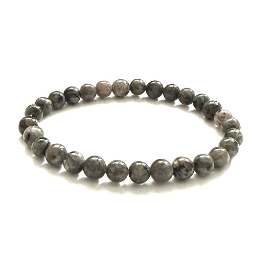 Yooperlite náramok elastický prírodný kameň, gulička 6 mm / 16 - 17 cm
