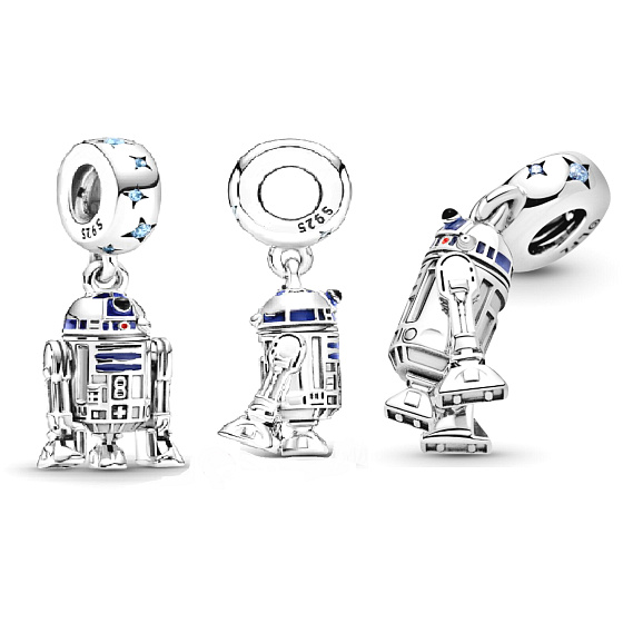 Prívesok zo striebra 925 Marvel Star Wars Droid R2-D2, náramok