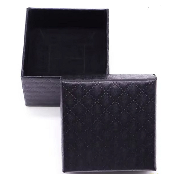 Darčeková krabička textúrovaný papier s hubkou na šperky čierna 5,1 x 5 x 3,3 cm 1 kus