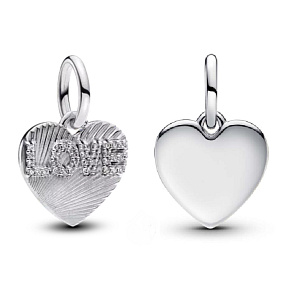 Charm Srdce s nápisem Love, přívěsek na náramek láska