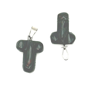 Heliotrop / Krvavý kameň Penis pre šťastie, prívesok prírodný kameň ručne brúsený cca 11 x 22 mm, kameň odvahy
