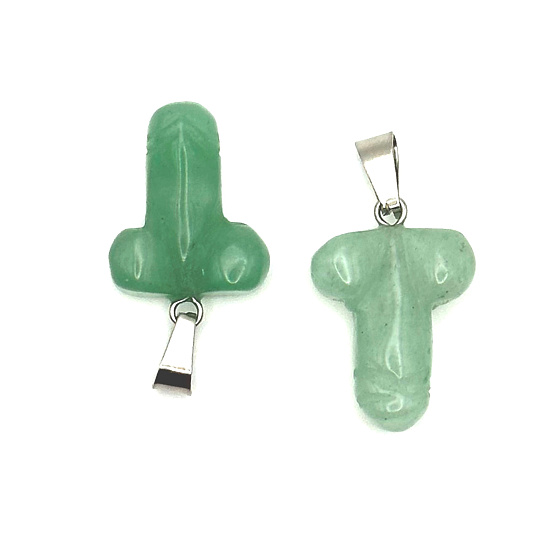 Aventurín Penis pre šťastie, prívesok z prírodného kameňa ručne brúsený cca 11 x 22 mm, kameň pre šťastie
