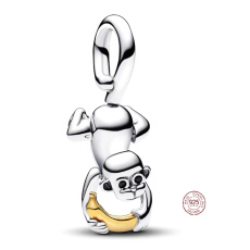 Prívesok zo striebra 925 Priateľská opica, zvierací prívesok na náramok Prívesok zo striebra 925 Priateľská opica, zvierací prívesok na náramok