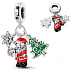 Charm Striebro 925 Vianočný 3v1 Santa, stromček a hviezda, prívesok na náramok Vianoce