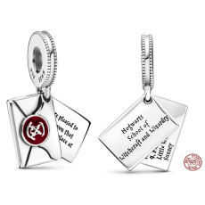 Strieborný 925 Harry Potter - Prijímací list do Bradavíc, prívesok náramok 2v1