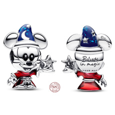 Prívesok Striebro 925 Disney Mickey čarodejnícky učeň, korálik na vianočný náramok