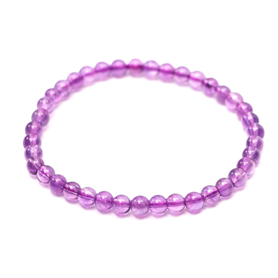 Ametystový náramok elastický prírodný kameň, guľôčka 4 mm / 15 cm, pre deti, kameň kráľov a biskupov