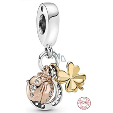 Prívesok zo striebra 925 Trio šťastie, podkova, štvorlístok, beruška 3v1, prívesok na náramok, zviera Prívesok zo striebra 925 Trio šťastie, podkova, štvorlístok, beruška 3v1, prívesok na náramok, zviera