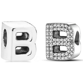 Prívesok Striebro 925 Abeceda písmeno B, korálik na náramok