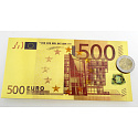 Zlatá plastová bankovka Talisman 500 EUR