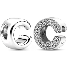 Prívesok Striebro 925 Abeceda písmeno C, korálik na náramok