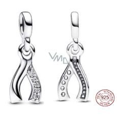 Šarm Striebro 925 Kosť Pozdravná karta - Mini medailón, náramok prívesok Symbol Šarm Striebro 925 Kosť Pozdravná karta - Mini medailón, náramok prívesok Symbol