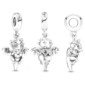 Strieborný prívesok 925 Magic Dragon, prívesok na náramok, film Strieborný prívesok 925 Magic Dragon, prívesok na náramok, film