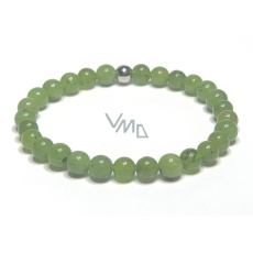 Nefritový kanadský náramok elastický prírodný kameň, guľôčka 6 mm / 16 - 17 cm, kameň mieru Nefritový kanadský náramok elastický prírodný kameň, guľôčka 6 mm / 16 - 17 cm, kameň mieru