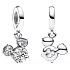 Prívesok striebro 925 Disney Glitter Mickey Mouse hlava silueta biely zirkón, prívesok náramok